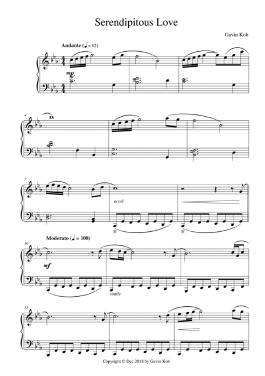 Serendipitous Love Piano Solo scores gallery preview page 3