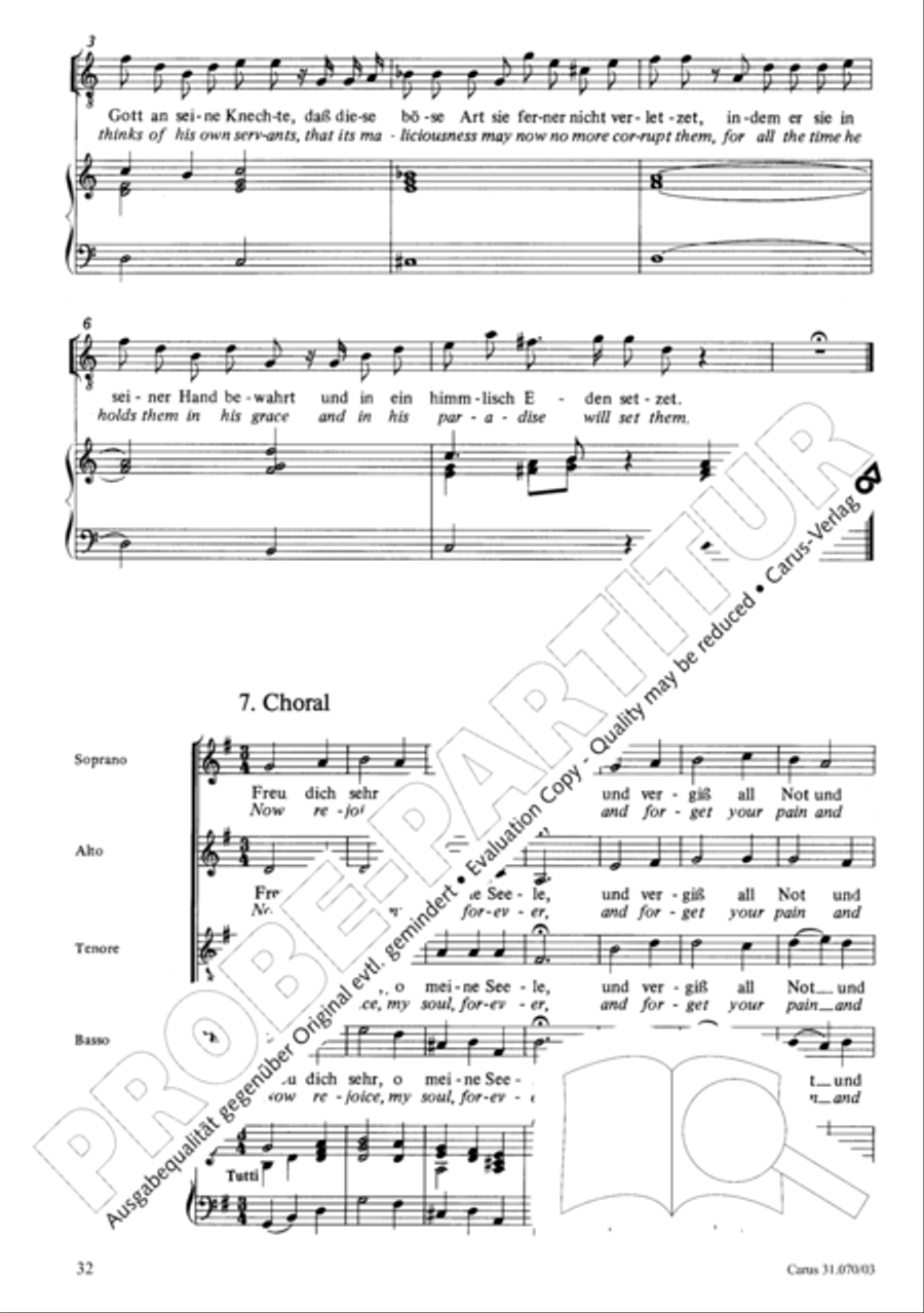 Watch now, praying, praying, watch now (Wachet! betet! betet! wachet!) 4-Part scores gallery preview page 36