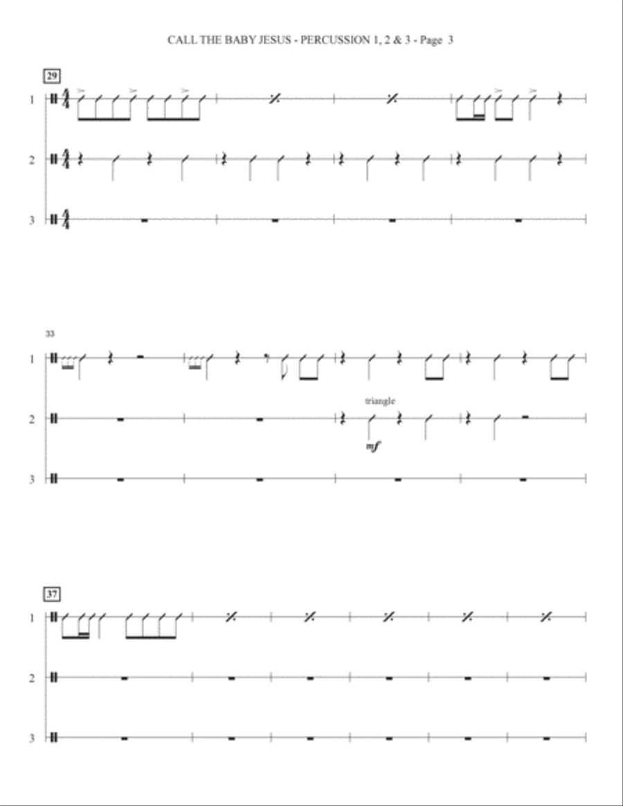 Call the Baby Jesus (New Edition) - Percussion 1-3 Choir scores gallery preview page 3