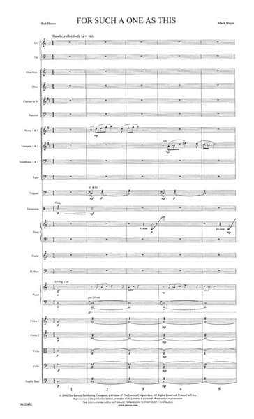 For Such a One as This - Orchestral Full Score and Parts