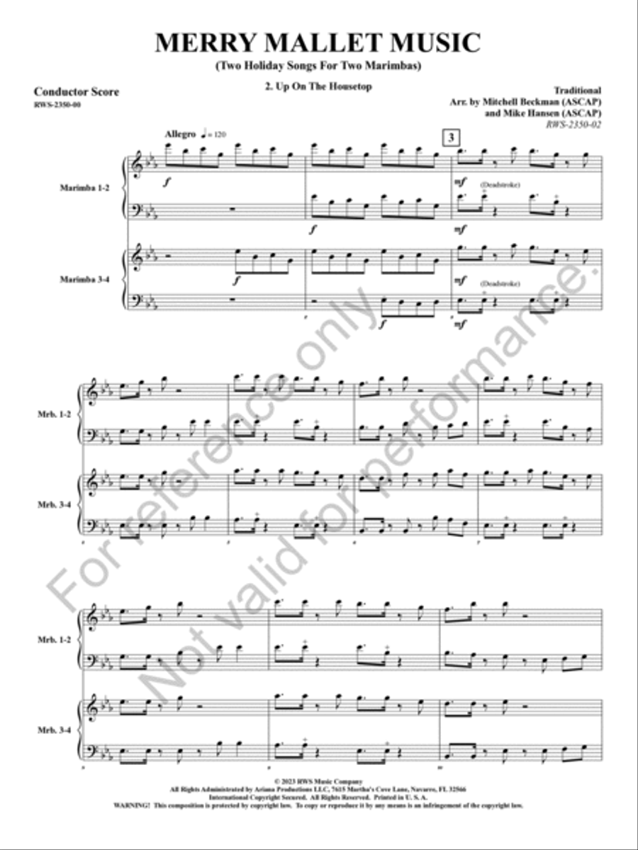 Merry Mallet Music Percussion Ensemble scores gallery preview page 6