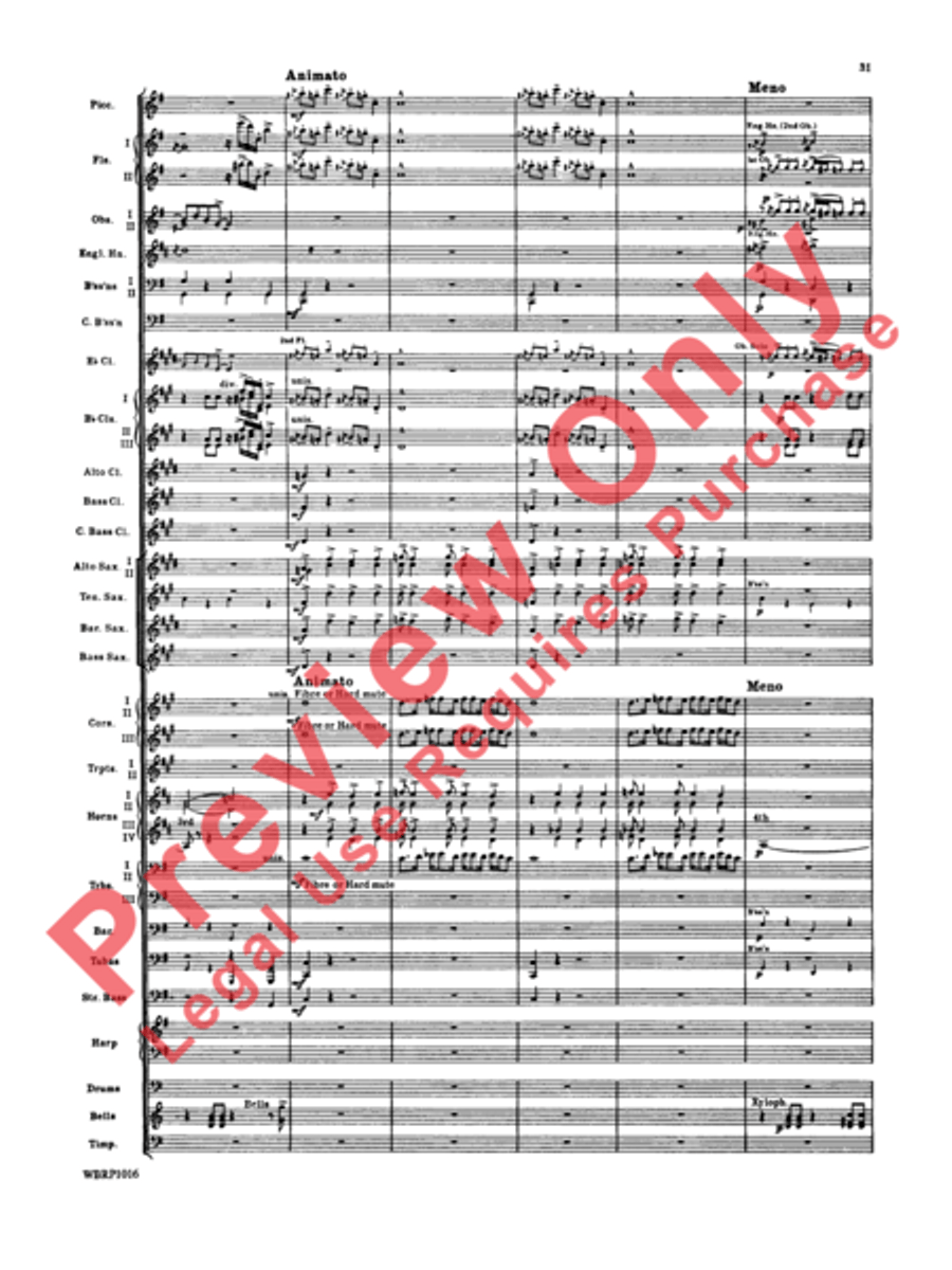 Rhapsody in Blue Concert Band scores gallery preview page 34