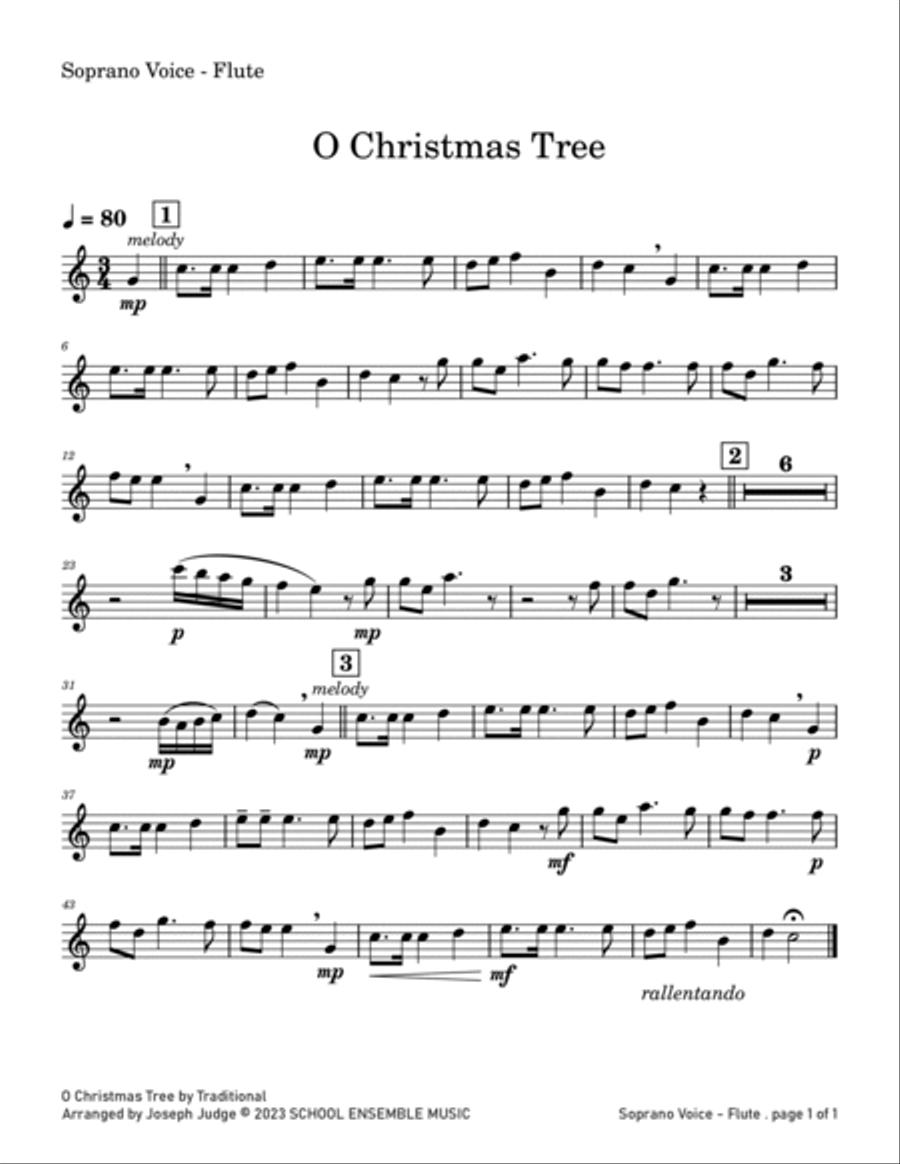 O Christmas Tree for Woodwind Quartet in Schools Woodwind Quartet scores gallery preview page 4