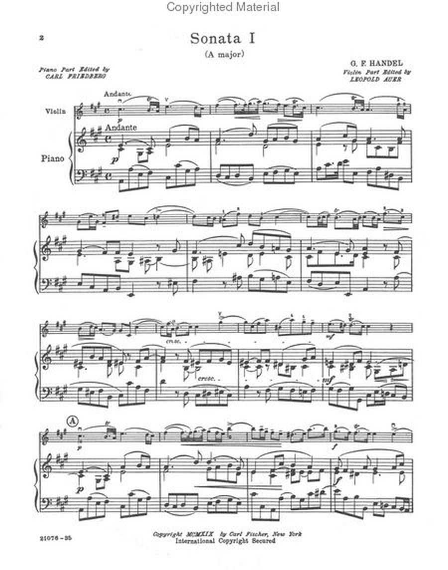 Sonata No. 1 In A Major