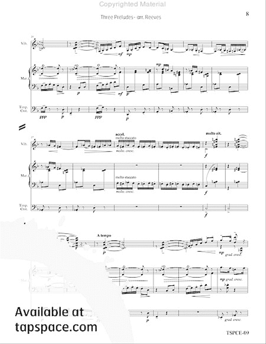 Three Preludes Percussion Ensemble scores gallery preview page 12