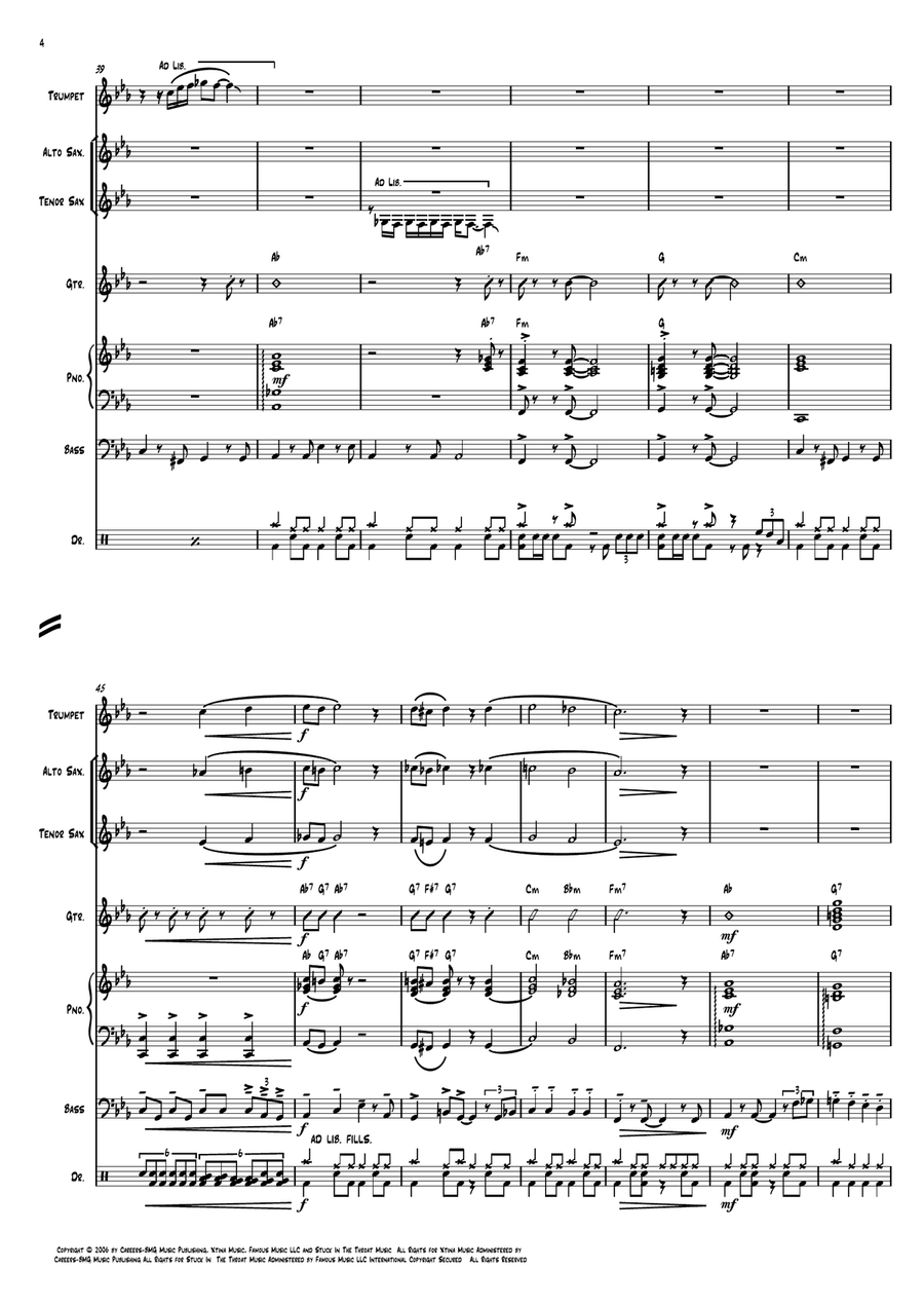 Nasty Naughty Boy Jazz Ensemble scores gallery preview page 4