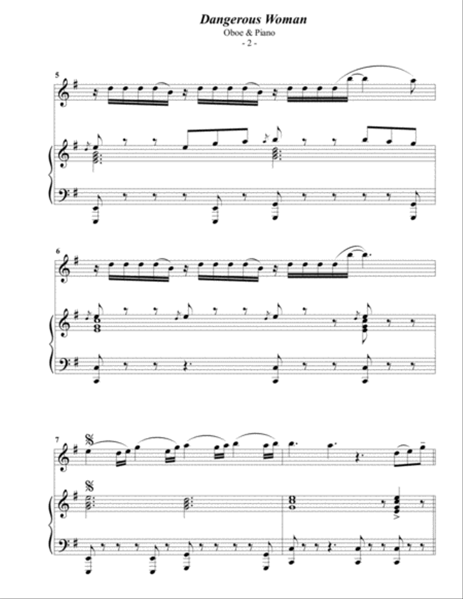 Dangerous Woman Piano scores gallery preview page 2