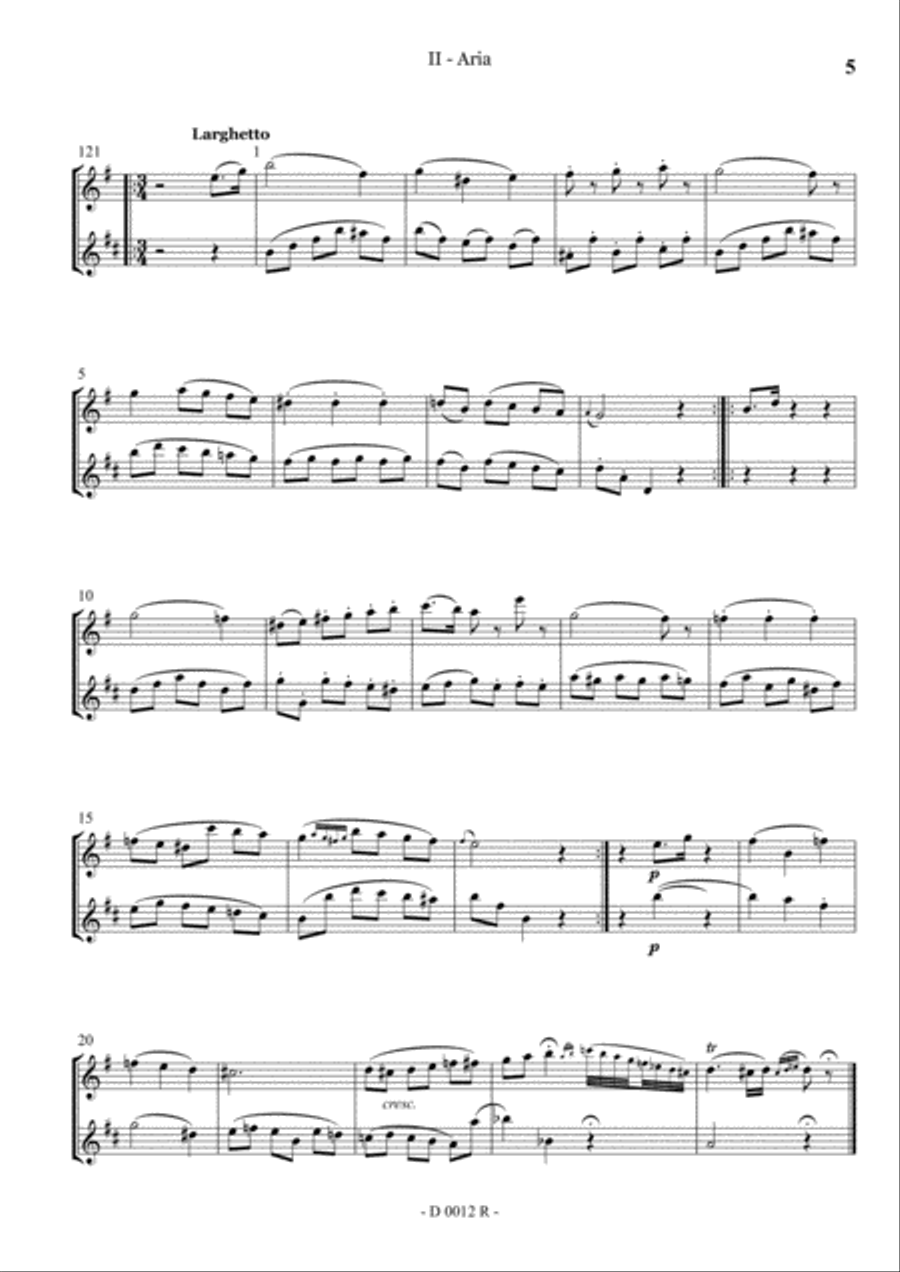 Drei Duos for Soprano and Baritone Saxophone WoO 27 (n° 2) Woodwind Duet scores gallery preview page 5