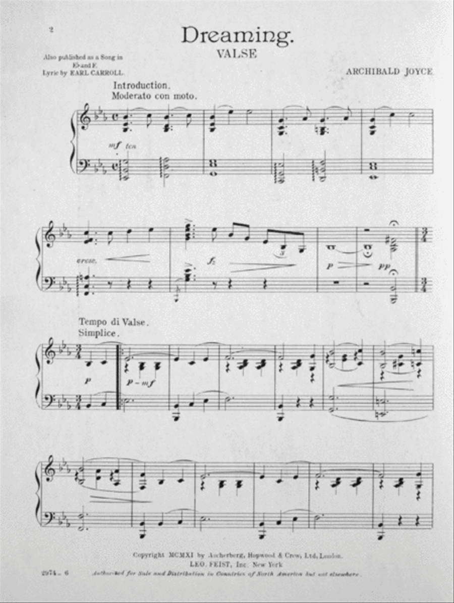Dreaming. Valse Boston Piano Solo scores gallery preview page 2