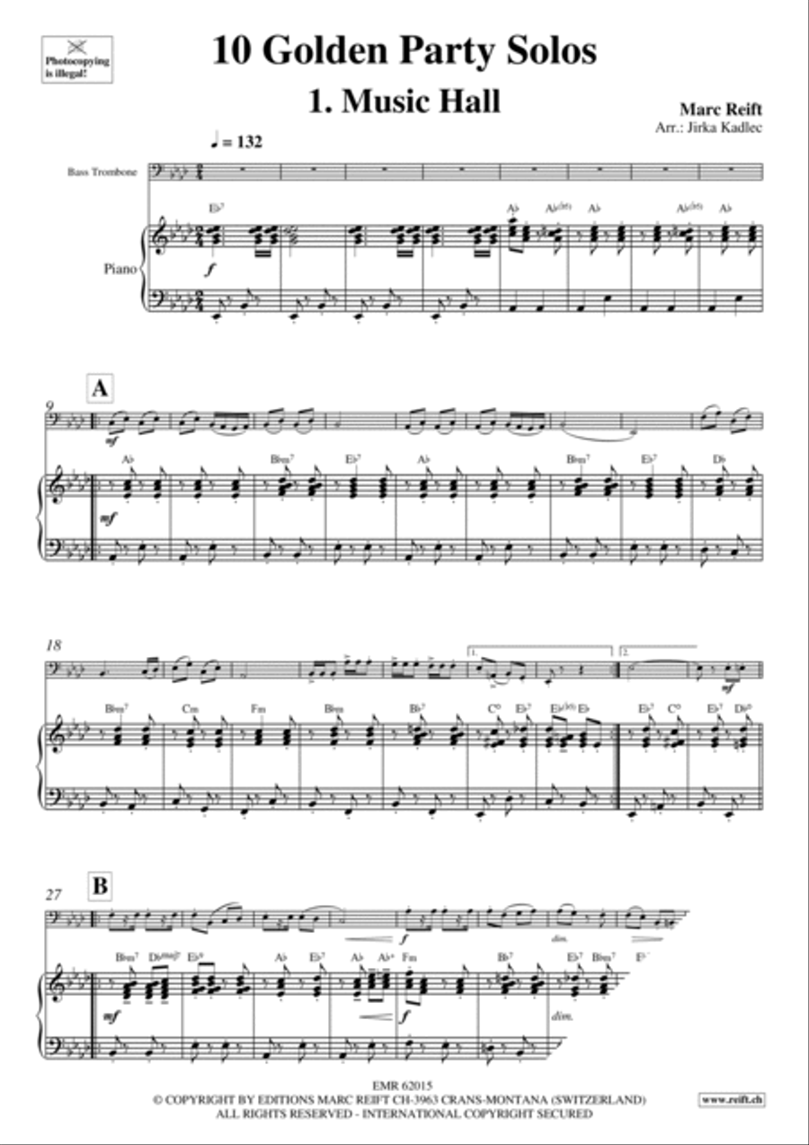 10 Golden Party Solos Bass Trombone scores gallery preview page 4