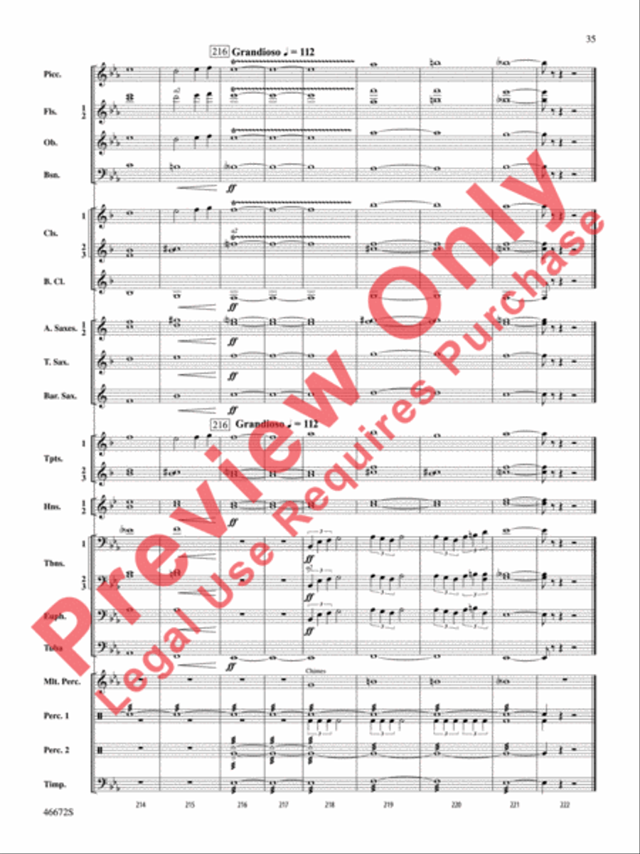 Variants on an English Sea Song Concert Band scores gallery preview page 36