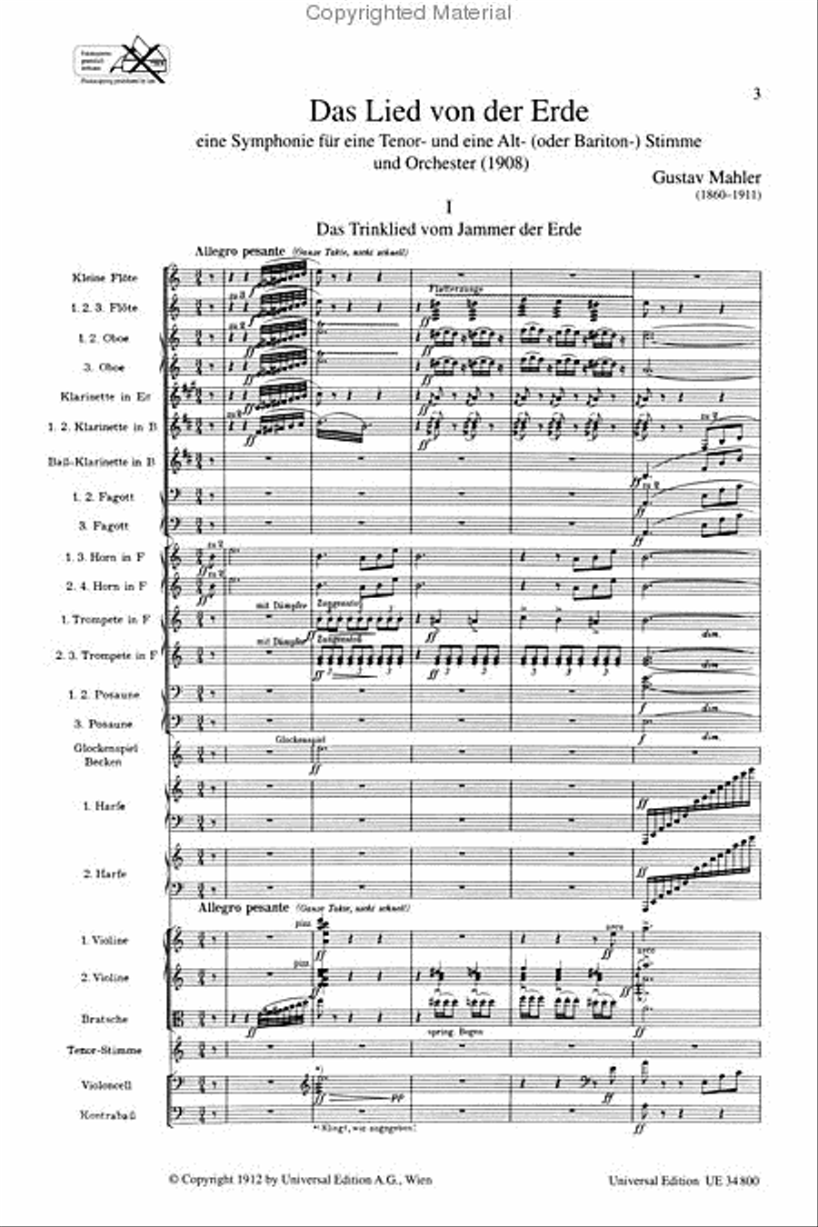 Das Lied Von Der Erde Orchestra scores gallery preview page 2