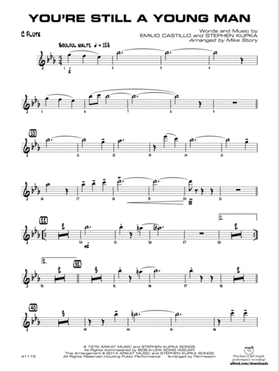 You're Still a Young Man: Flute Jazz Ensemble scores gallery preview page 1