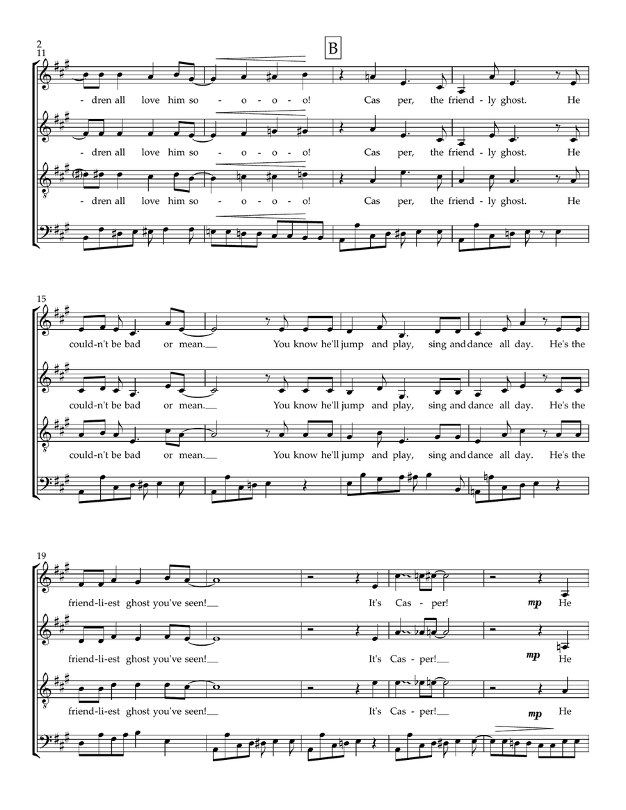 Casper The Friendly Ghost 4-Part scores gallery preview page 3