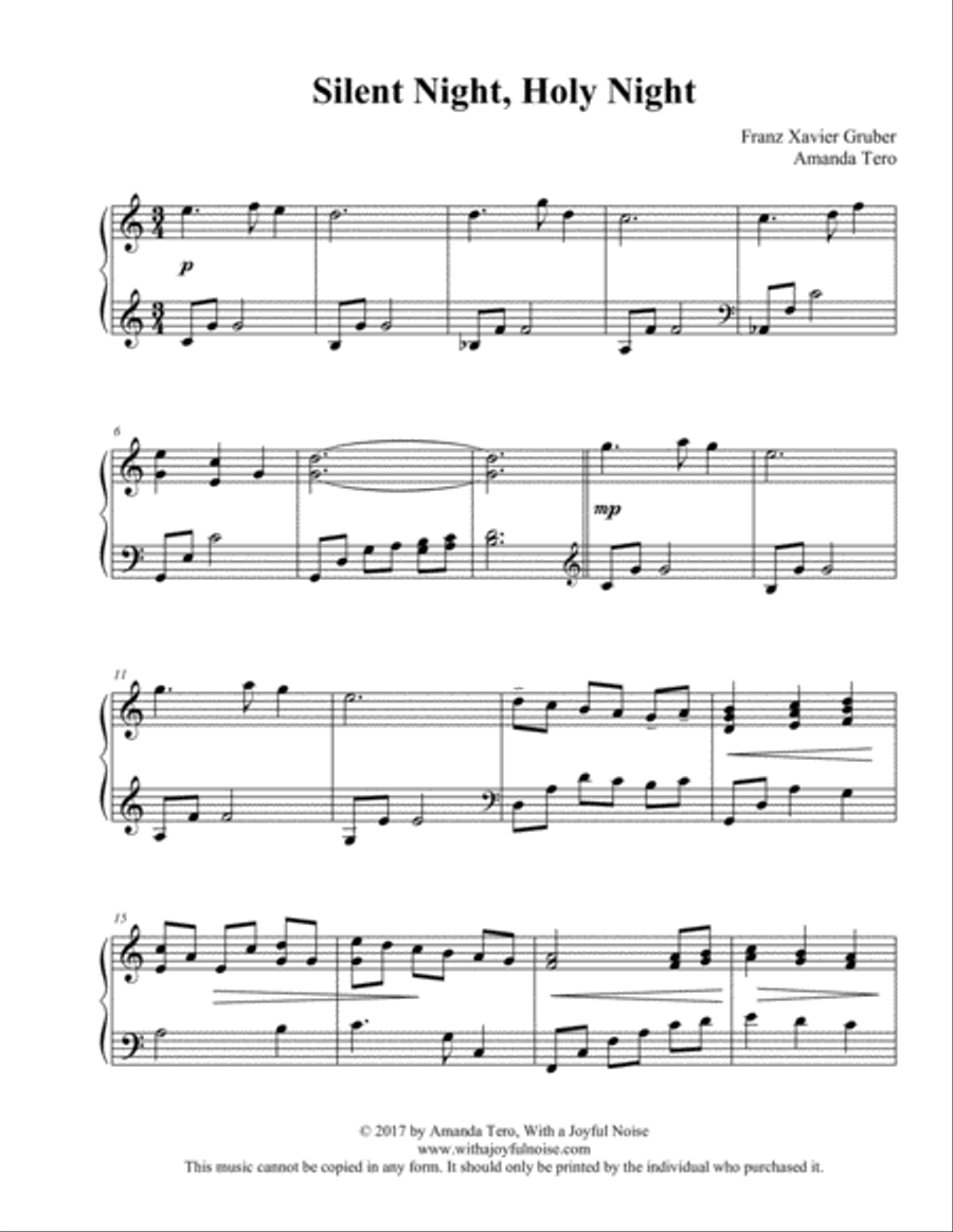 Silent Night, Holy Night Silent Night, Holy Night Piano Solo scores gallery preview page 3