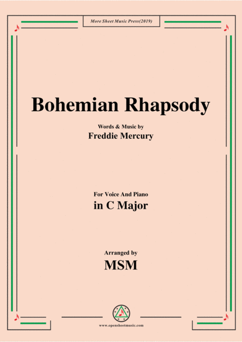 Bohemian Rhapsody,in C Major,for Voice and Piano