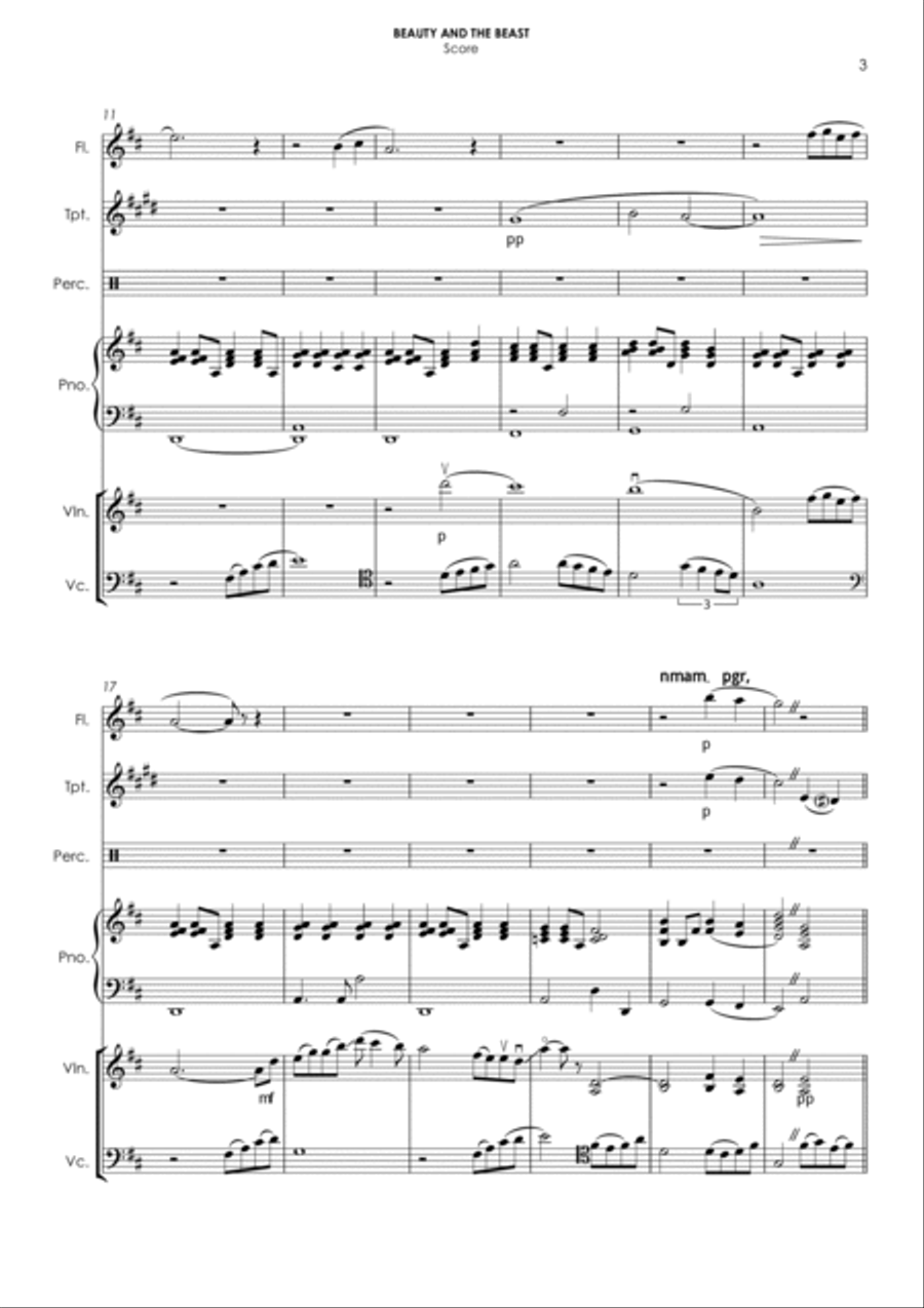 Beauty And The Beast Small Ensemble scores gallery preview page 3