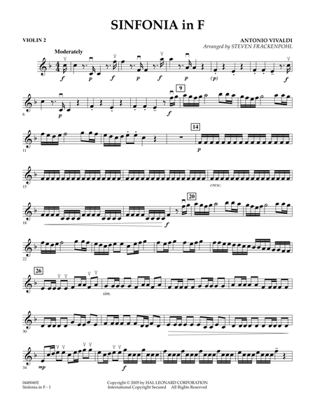 Sinfonia In F - Violin 2