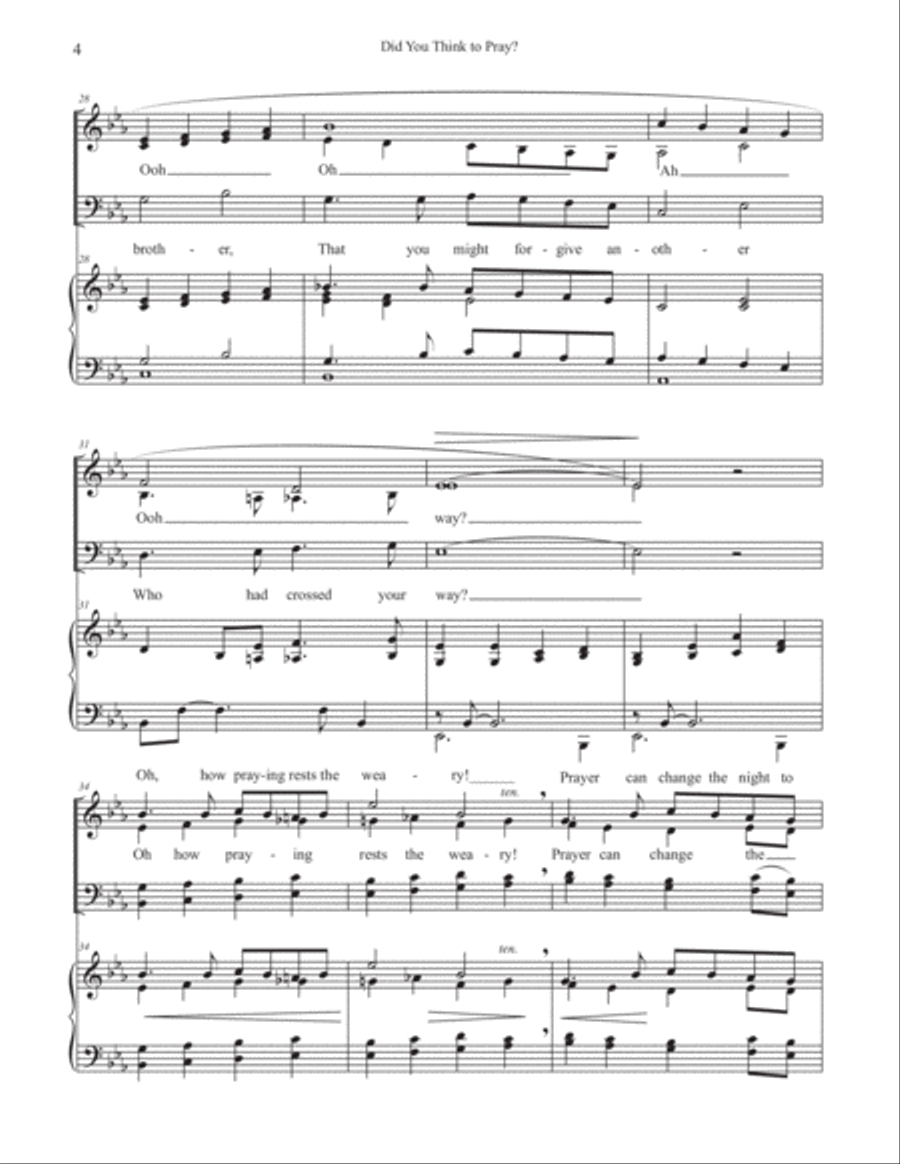 Did You Think to Pray? SATB 4-Part scores gallery preview page 4