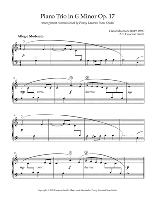 Piano Trio in G Minor - Level 2 piano arrangement