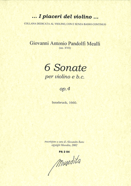 Violin Sonatas op. 4 (Innsbruck, 1660)