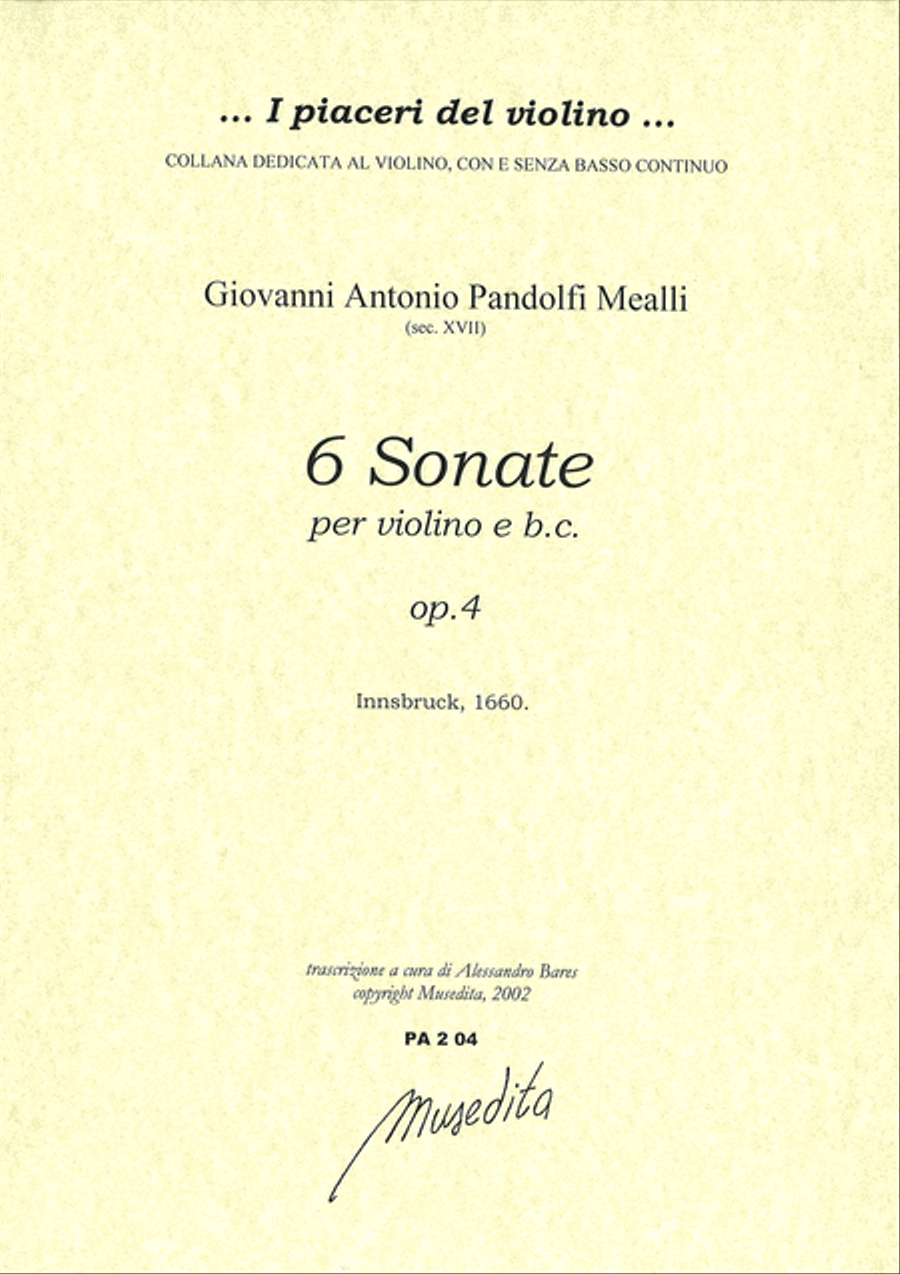 Sonate op.4 (Innsbruck, 1660) Violin scores gallery preview page 1