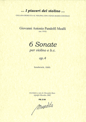 Book cover for Sonate op.4 (Innsbruck, 1660)