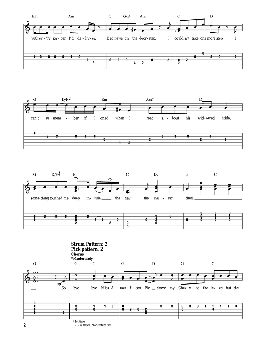 American Pie Acoustic Guitar scores gallery preview page 2