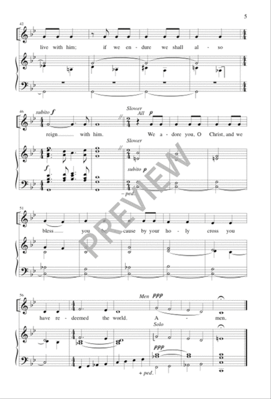 A Canticle Intonation for Good Friday or Lent Unison Choir scores gallery preview page 5