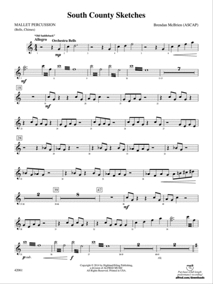 South County Sketches: Mallets Full Orchestra scores gallery preview page 1