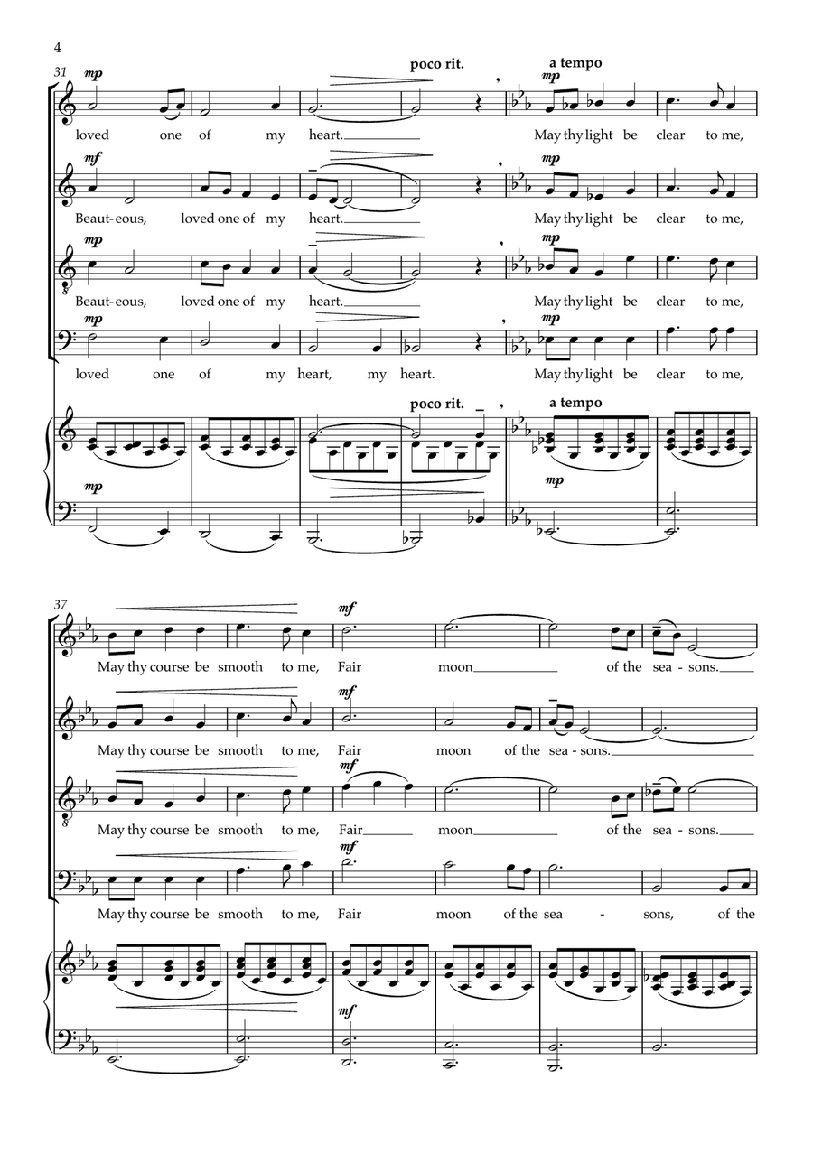 New Moon (SATB and piano) 4-Part scores gallery preview page 4
