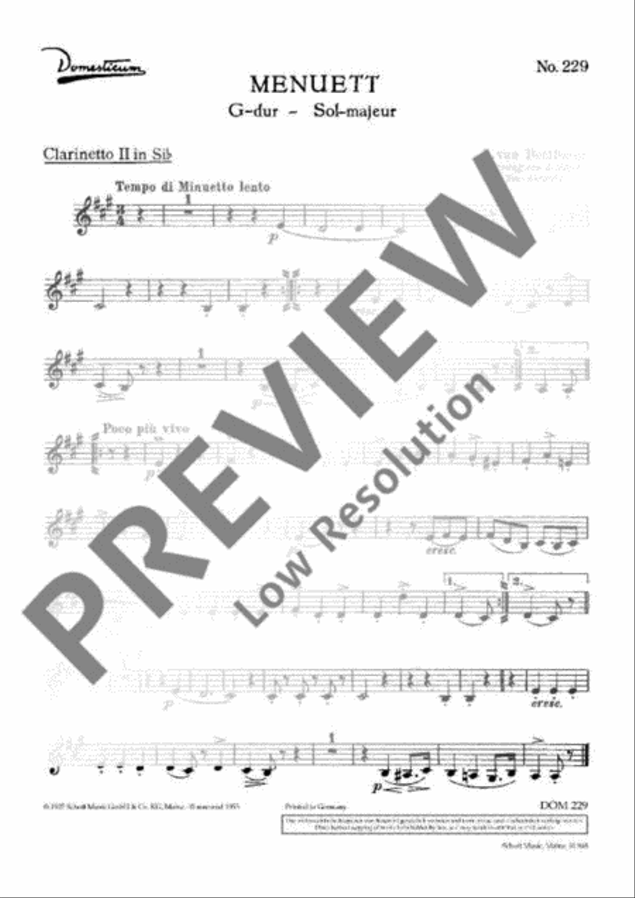 Menuet G Major Menuet G Major Orchestra scores gallery preview page 2