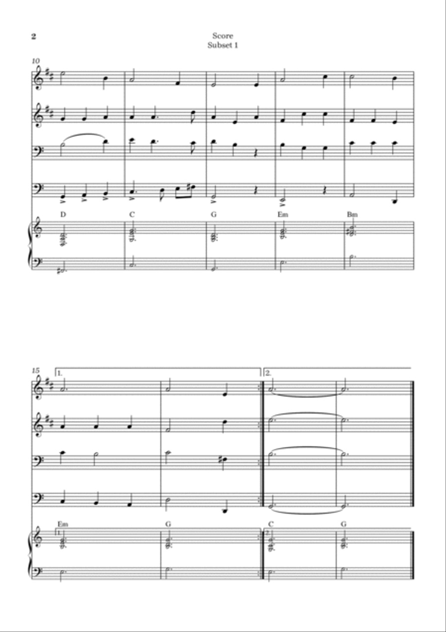 Amazing grace Brass Quintet scores gallery preview page 2