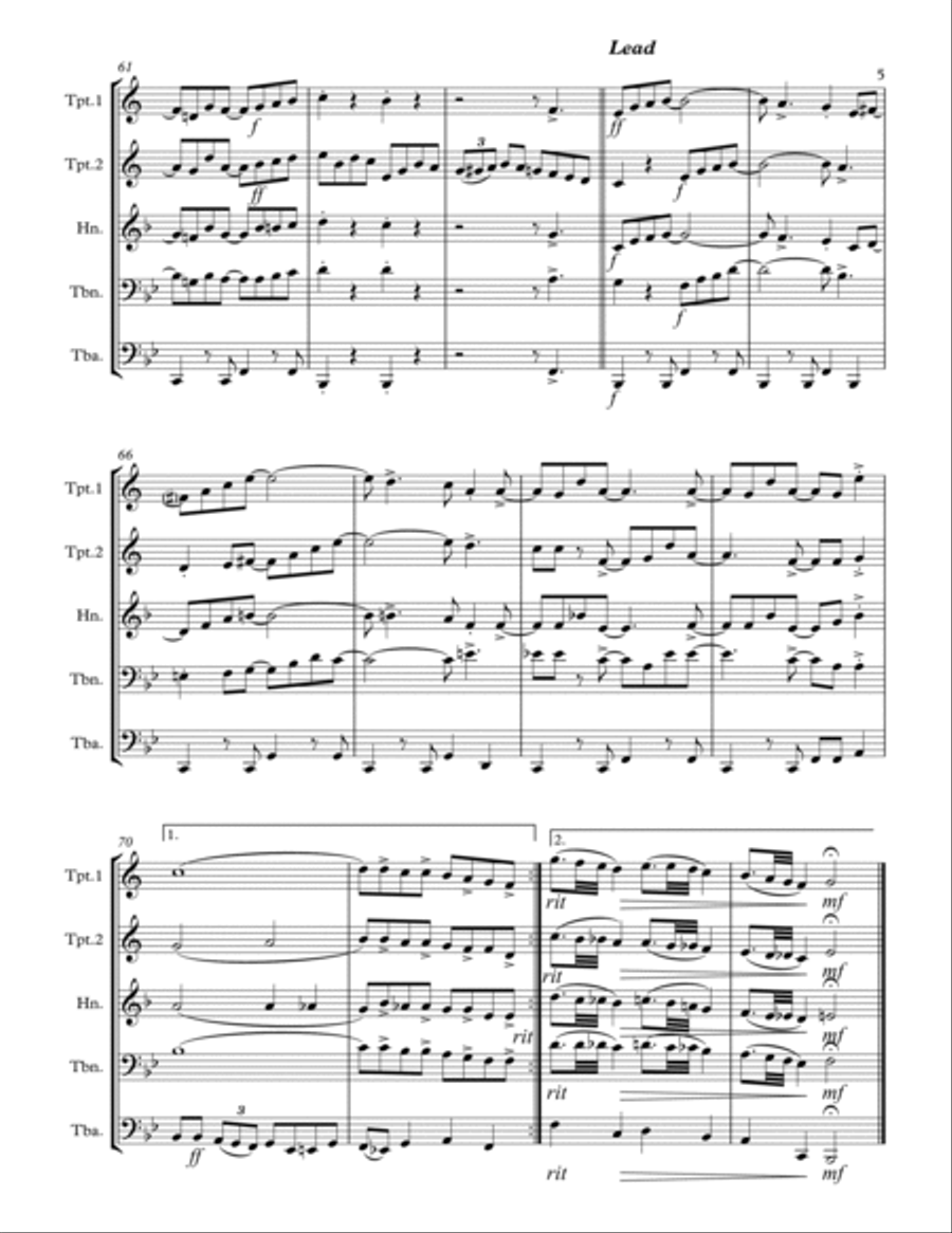 Peg O My Heart (for Brass Quintet) Brass Quintet scores gallery preview page 6