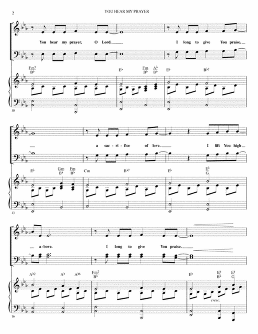 YOU HEAR MY PRAYER (SATB Choir and Piano) image number null