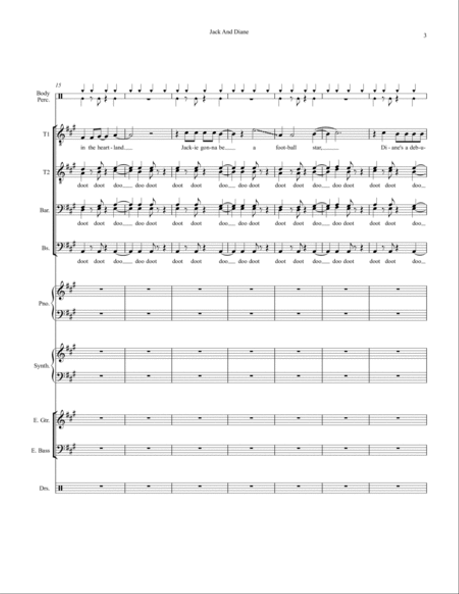 Jack And Diane Small Ensemble scores gallery preview page 3