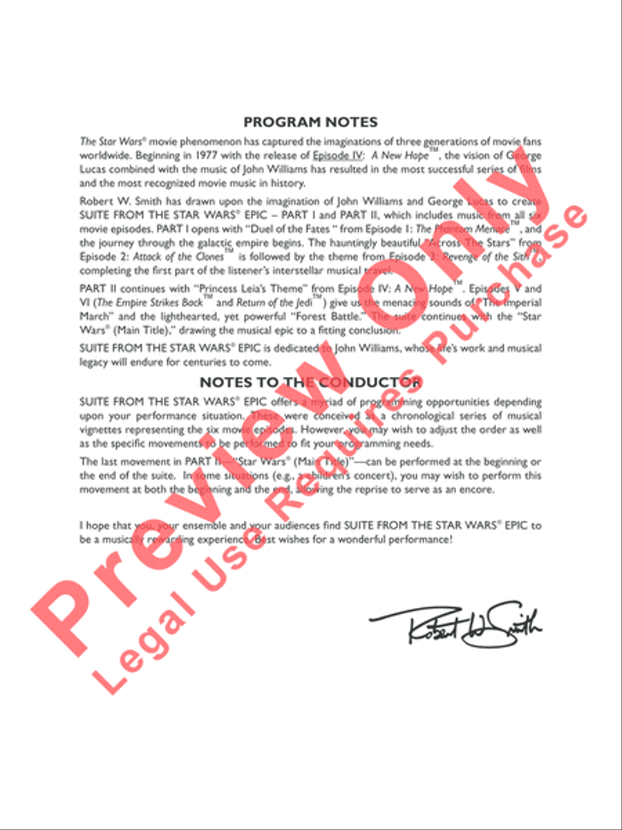 Star Wars Epic -- Part I, Suite from the Full Orchestra scores gallery preview page 3