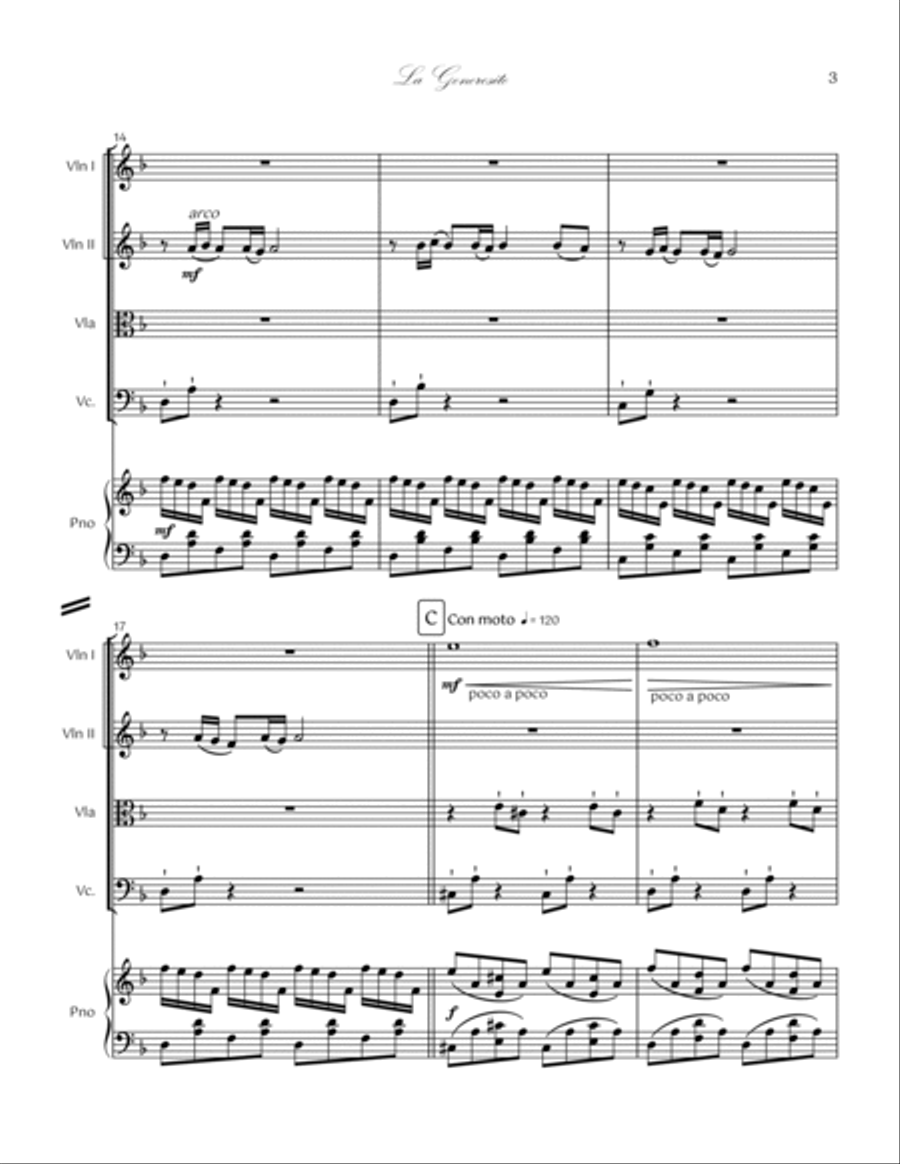08. La Generosite Piano Quintet Piano Quintet scores gallery preview page 3