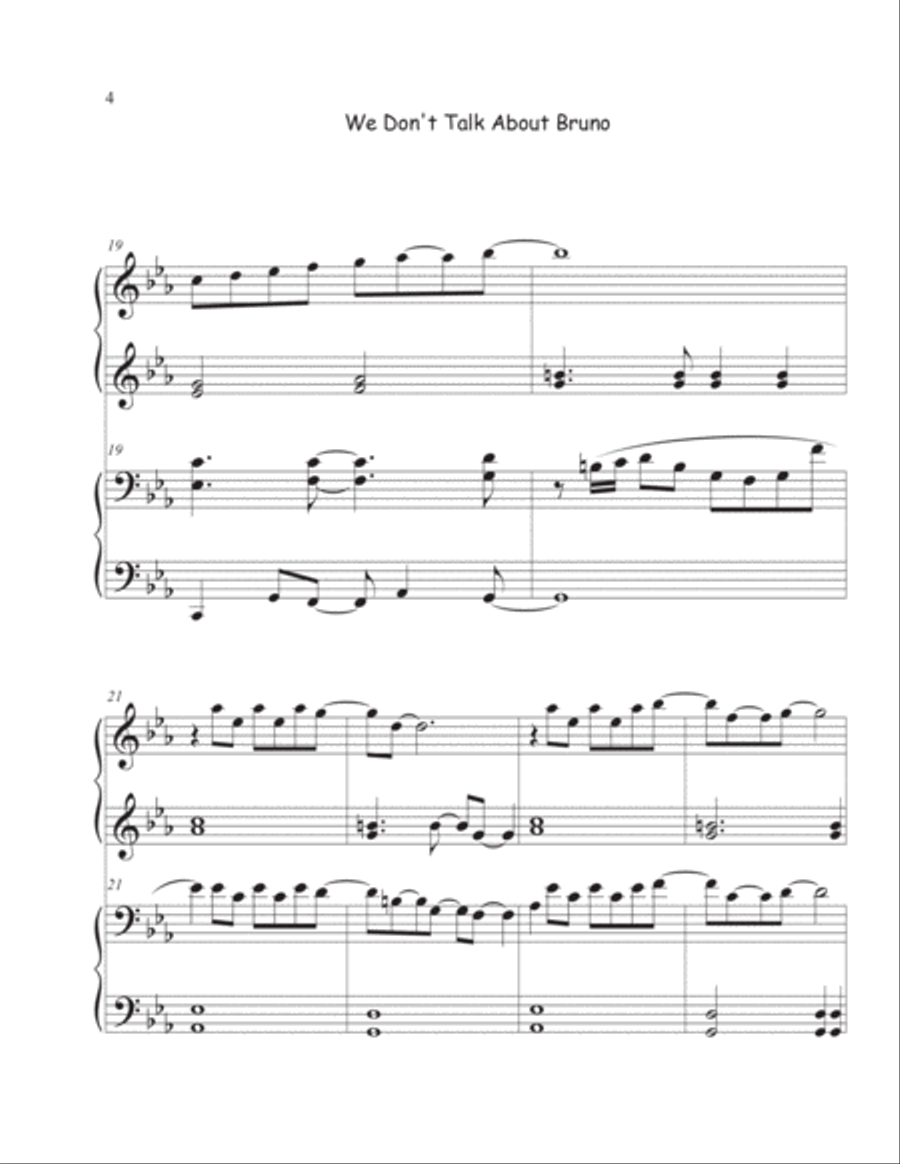 We Don't Talk About Bruno 1 Piano, 4-Hands scores gallery preview page 5