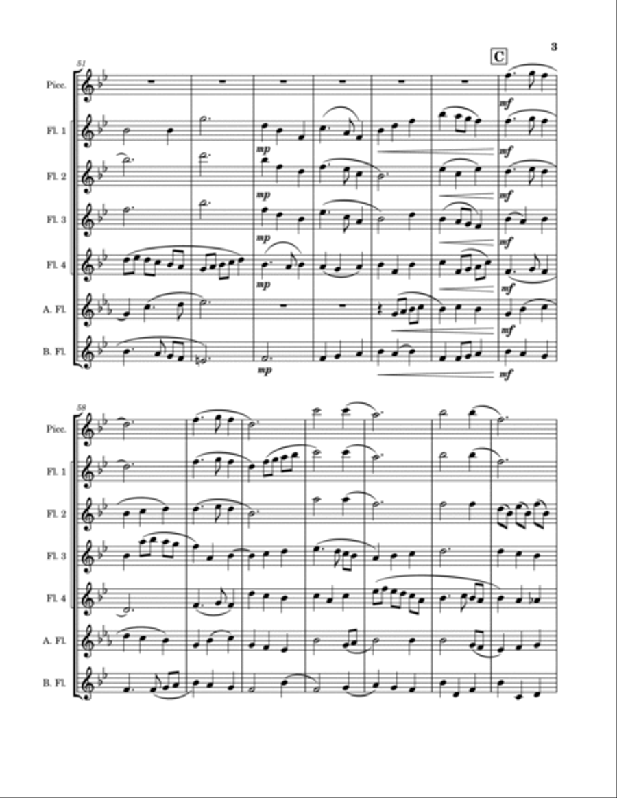 Silent Night Woodwind Ensemble scores gallery preview page 3
