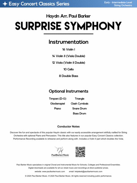 Surprise Symphony (String Orchestra) image number null