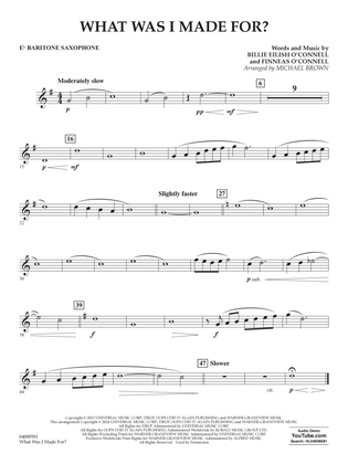 Book cover for What Was I Made For? (arr. Michael Brown) - Eb Baritone Saxophone
