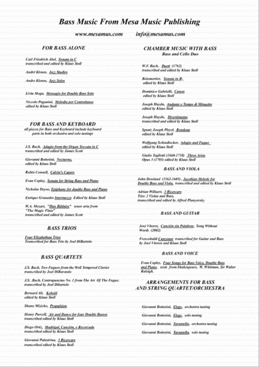 Giovanni Bottesini, Elegy, for solo double bass in solo tuning and string quartet, quintet or strin String Quartet scores gallery preview page 6