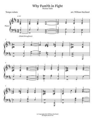 Why Fum'th in Fight [arr. for solo piano]