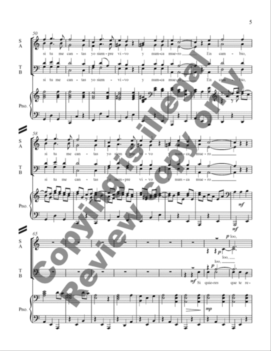 Three Mexican Folk Songs: 1. La Martiniana 4-Part scores gallery preview page 12