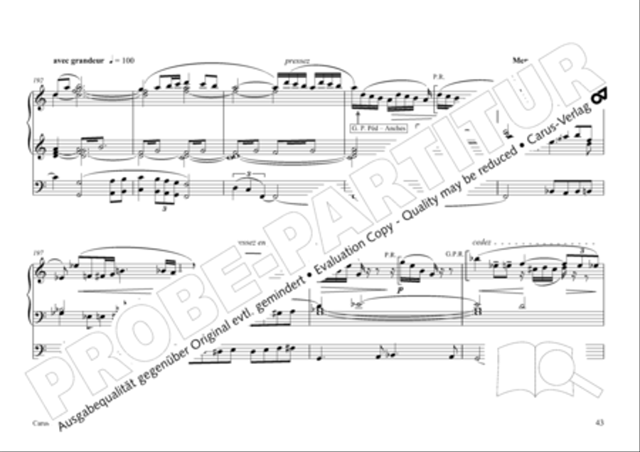 Tournemire: Funf Improvisationen fur Orgel solo Organ Solo scores gallery preview page 43
