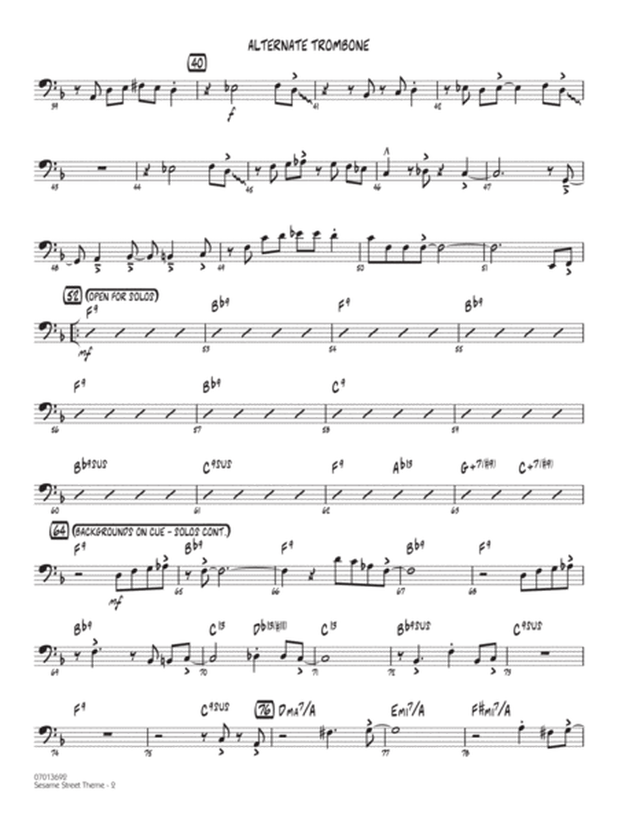 Sesame Street Theme (arr. Mike Tomaro) - Alternate Trombone