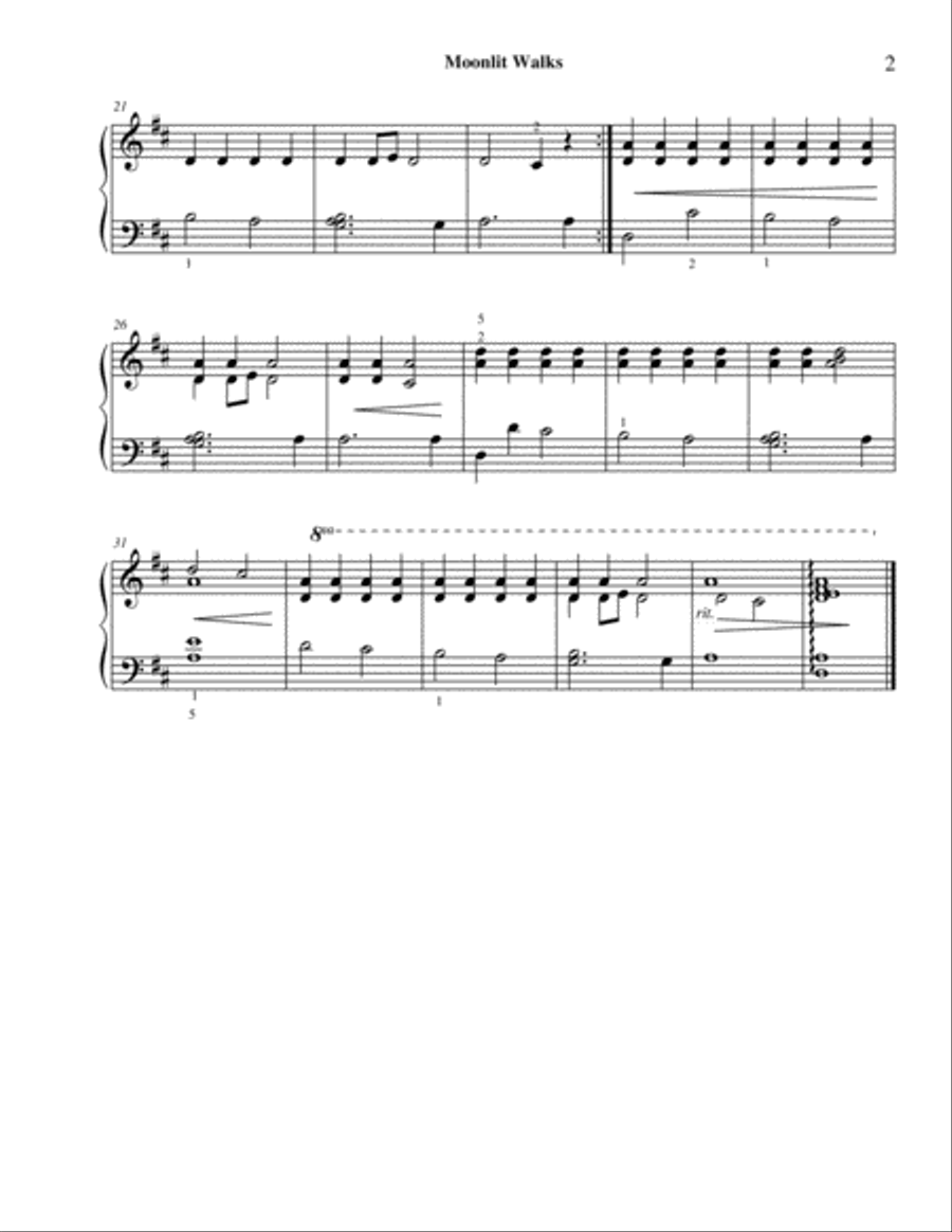 Moonlit Walks, piano solo/duet Piano Solo scores gallery preview page 3