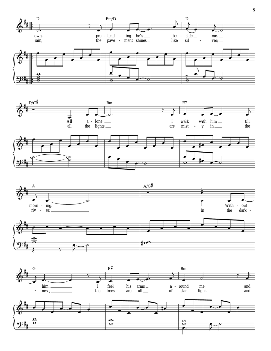 On My Own (from Les Miserables) Piano, Vocal scores gallery preview page 5