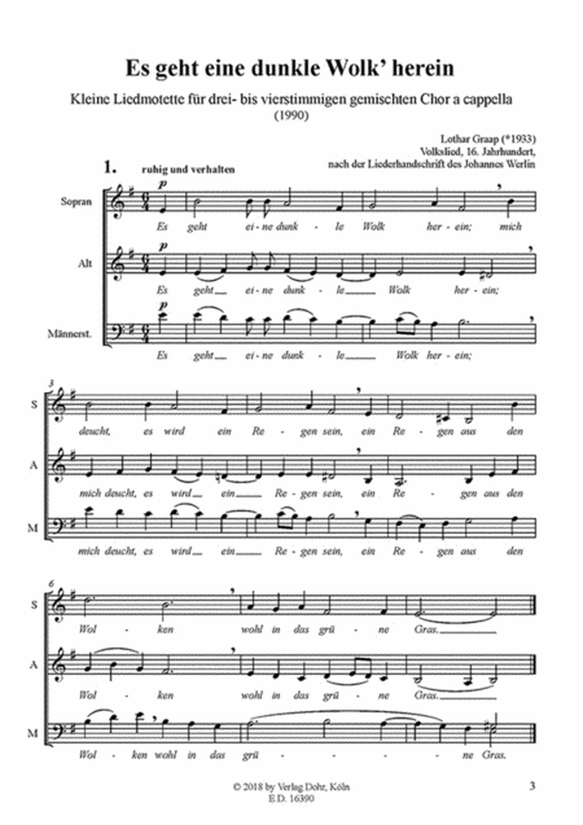 Zwei Liedmotetten für drei- bis vierstimmigen gemischten Chor a cappella (1990)